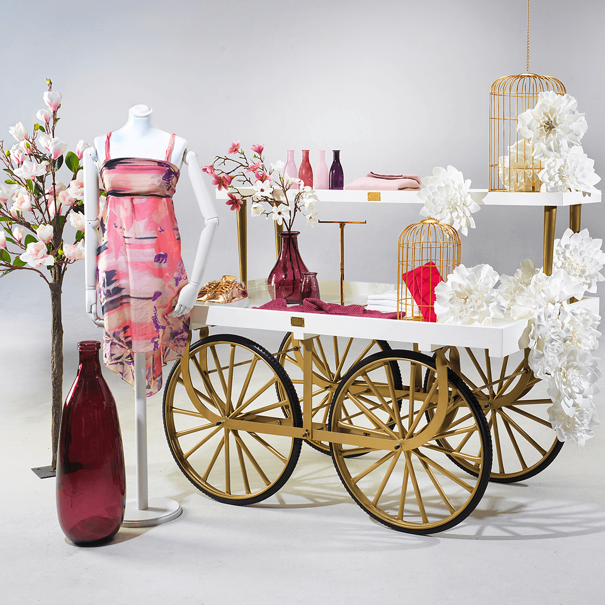 Ramo de magnolias artificial, rosado, 87 cm - 4 Ramo de magnolias artificial, rosado, 87 cm - 4