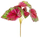 Arbusto de begonia artificial rojo, 26 cm, 3 piezas - 0