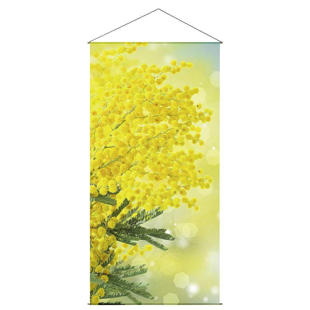 Pancarta de fibra natural ligera "Mimosa" de algodón 100 x 200 cm - 1
