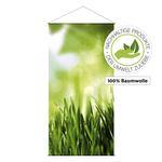 Lightfast natural fibre fabric banner "Spring grass" made of cotton 100 x 200 cm - 0