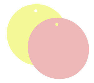 Panneau déco cercle 50 cm Ø rose/jaune pastel