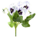 Artificial pansy white, 27 cm - 0
