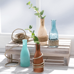 Ensemble de vases en verre de 18 cm de haut, 4 pcs., bleu/beige - 4