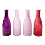 Glass vase set 18 cm high, 4 pieces, pink - 0