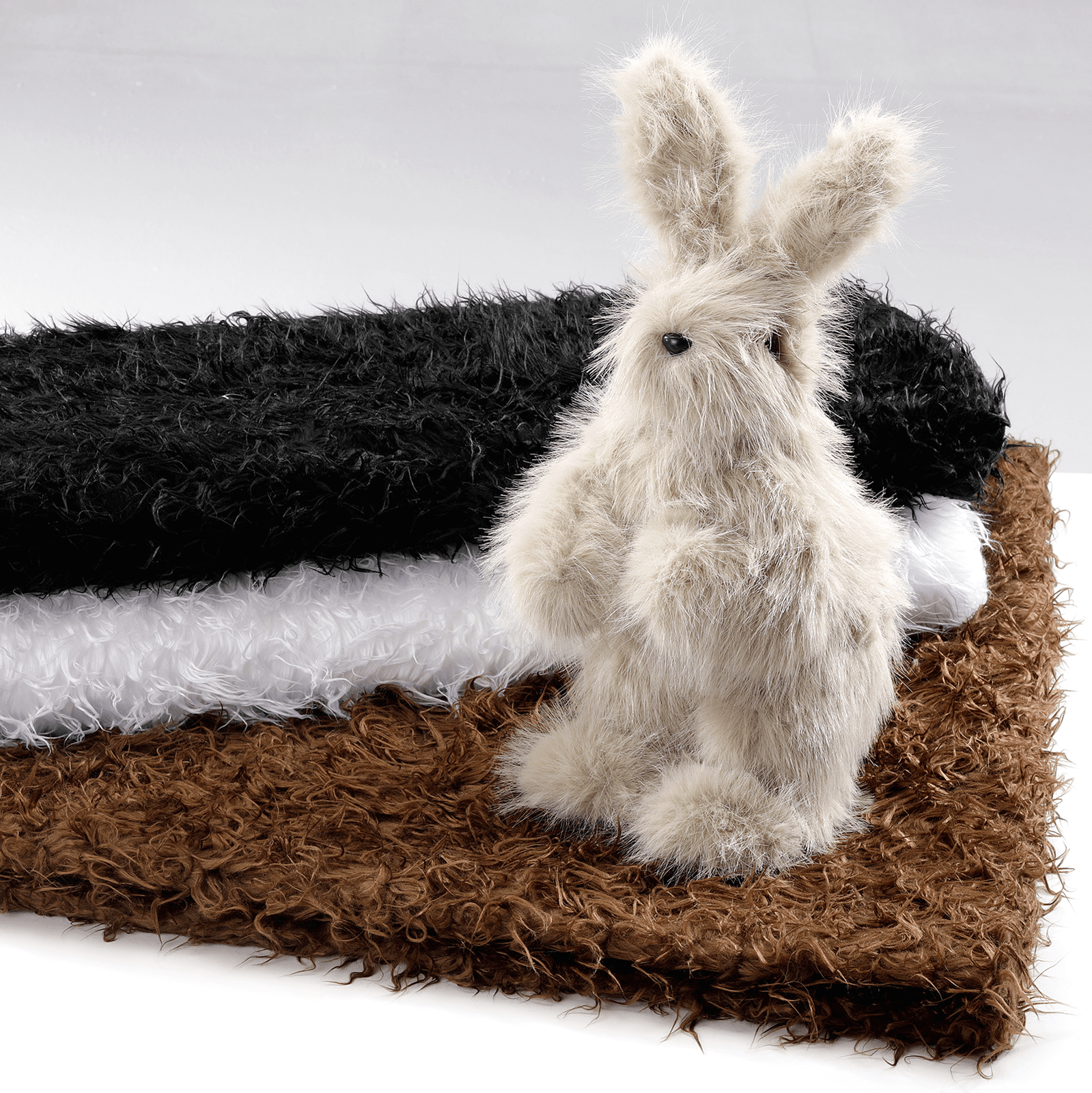 Langhaar-Plüsch weiß, 145 cm - 2 Langhaar-Plüsch weiß, 145 cm - 2