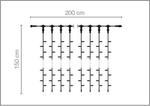 Ersatzstrang für LED Profi Lichtvorhang System IP67, 150 cm - 5