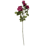 Branche de rose artificielle, 73 cm, violet foncé - 0