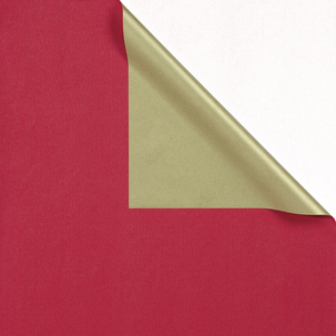 Papier cadeau Bicolore 50 cm, 100 m, rouge or