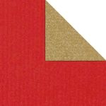 Gift paper Bicolour 50 cm, 250 m, red gold - 0