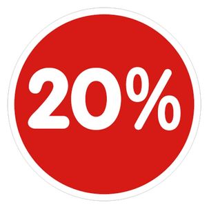 Sticker 20% 33 cm Ø