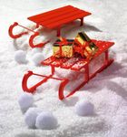 Decorative sleigh red, 50 cm - 1