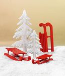 Decorative sleigh red, 50 cm - 3