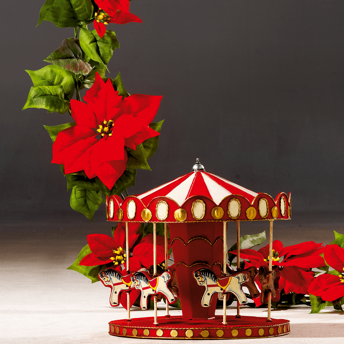 Guirlande de poinsettias artificiels 180 cm - 4