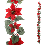 Guirlande de poinsettias artificiels 180 cm - 0