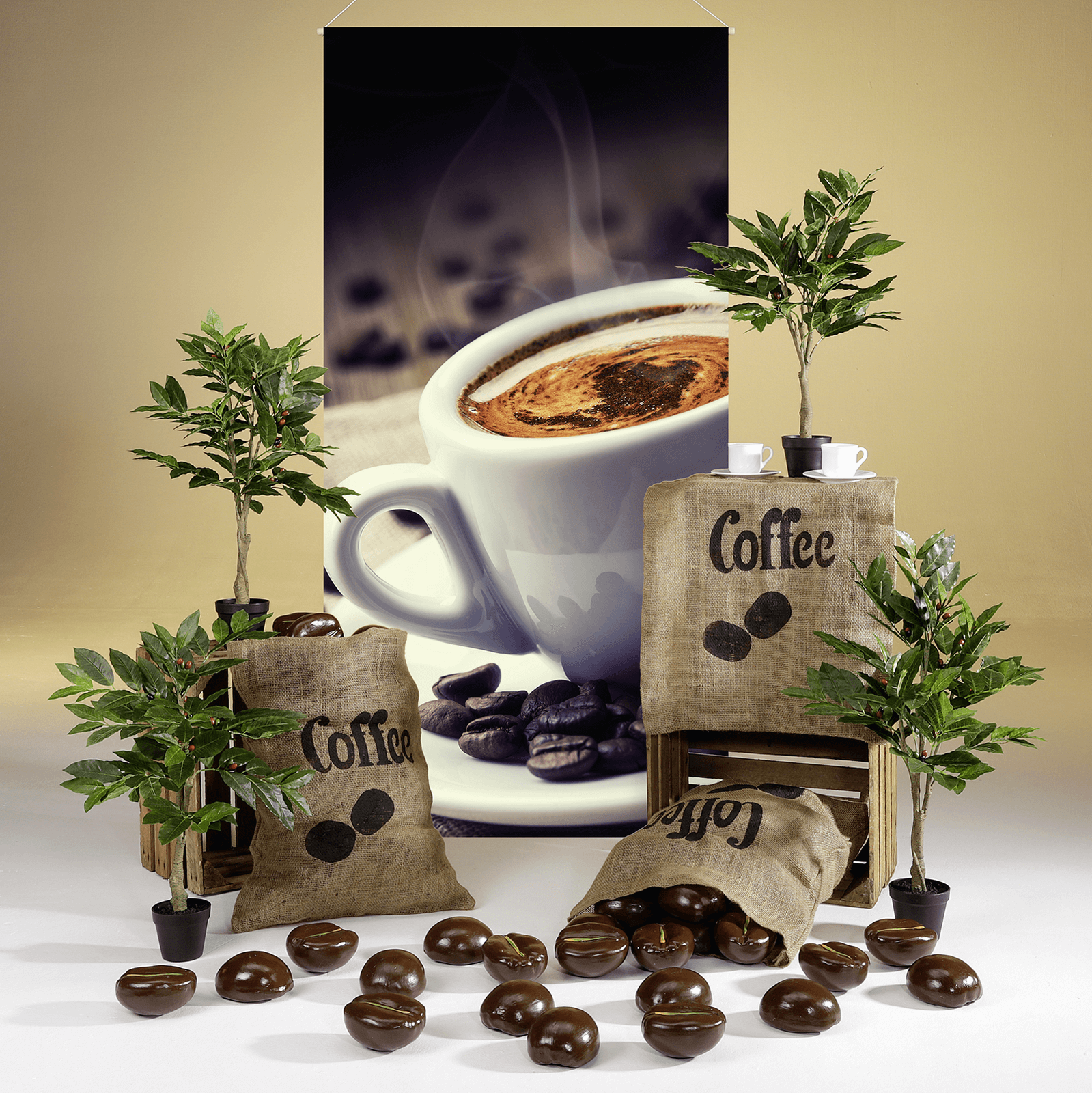 XXL decorative coffee beans  food replica  15 cm - 2 XXL decorative coffee beans  food replica  15 cm - 2