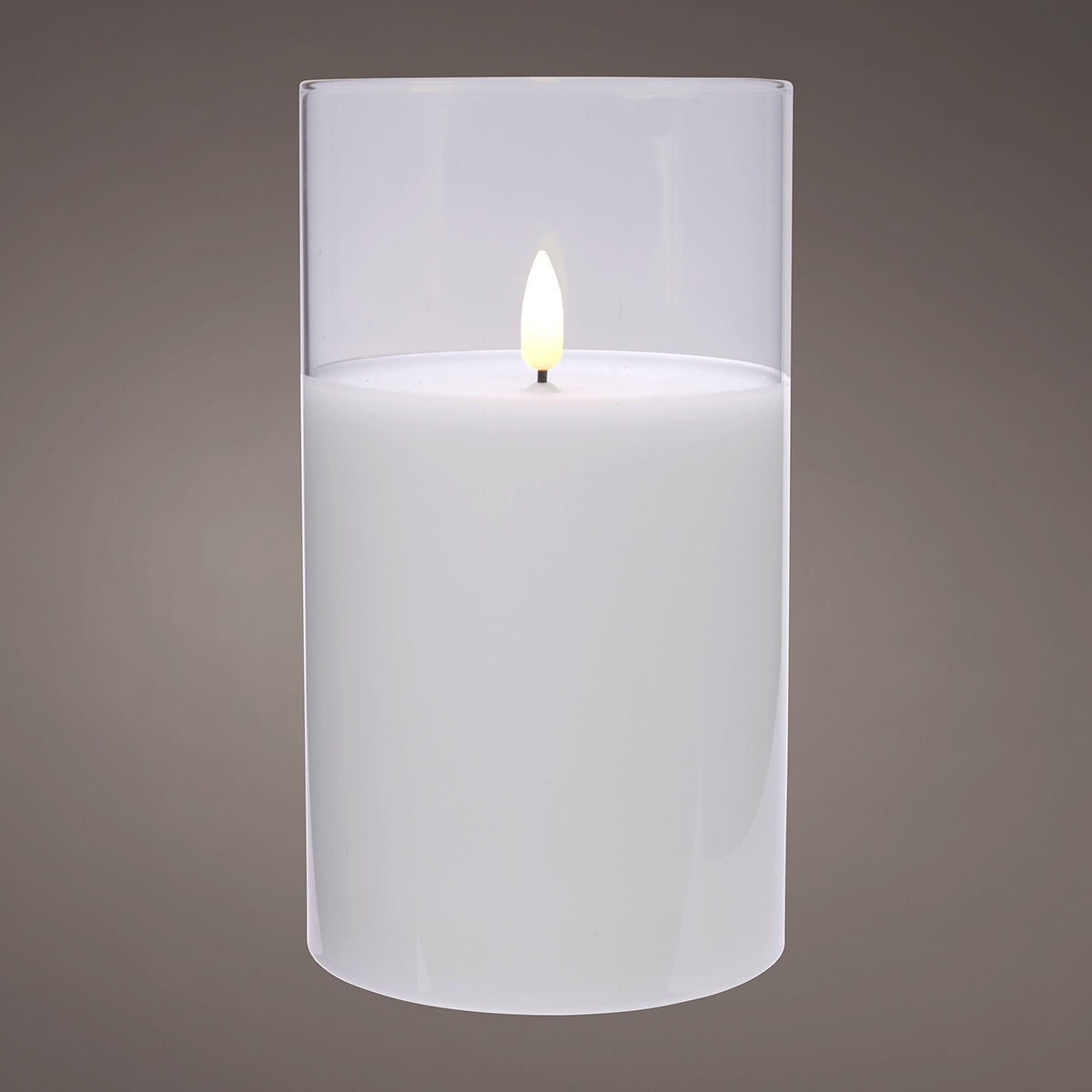 LED wax candle in transparent glass 7.5 x 12.5 cm - 7 LED wax candle in transparent glass 7.5 x 12.5 cm - 7