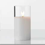 LED wax candle in transparent glass 7.5 x 12.5 cm - 0