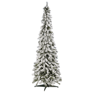Künstlicher, schmaler Tannenbaum, beschneit 180 cm