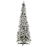 Künstlicher, schmaler Tannebaum, beschneit 240 cm - 0