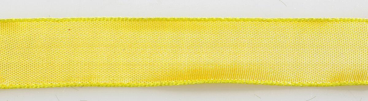 Stoffband mit Drahtkante, 25 mm, 25 m, gelb - 1 Stoffband mit Drahtkante, 25 mm, 25 m, gelb - 1