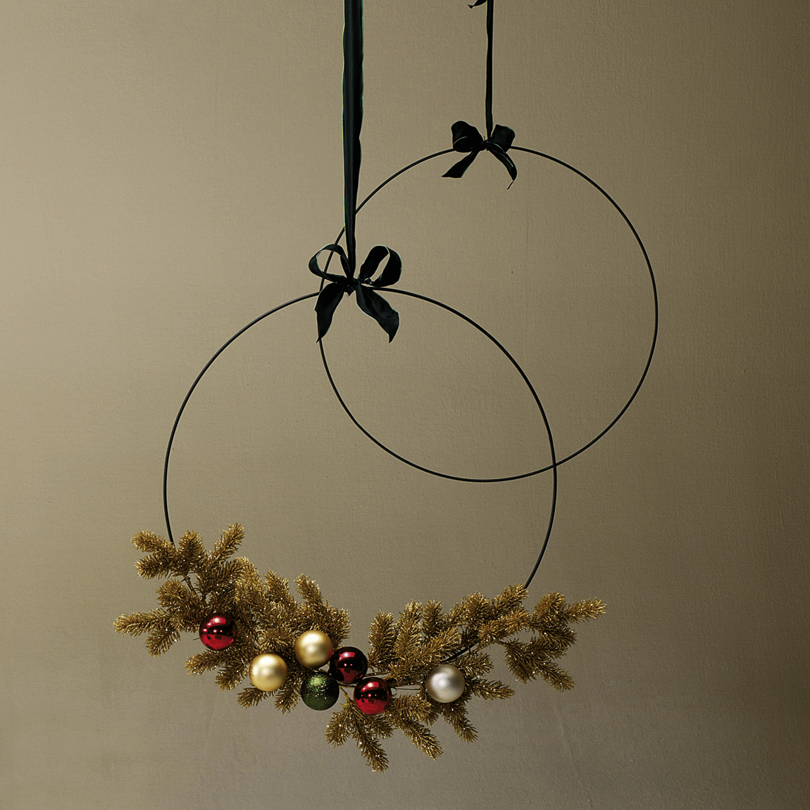 Fabric ribbon with wire edge, dark green, 40 mm wide - 4 Fabric ribbon with wire edge, dark green, 40 mm wide - 4