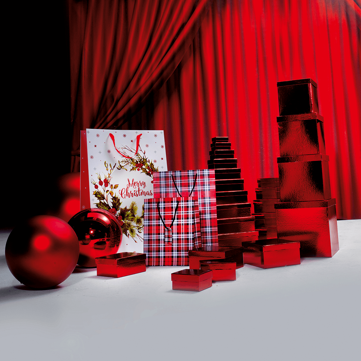 Geschenkkartonage, rot, 4tlg. - 7 Geschenkkartonage, rot, 4tlg. - 7