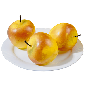 Apples food replica yellow, 3 pcs