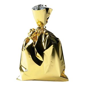 Bolsa de regalos, brillante, color dorado, 20 x 35 cm