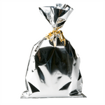 Gift bag, shiny, silver, 20 x 35 cm - 0