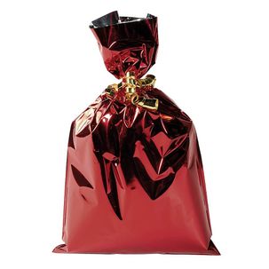 Gift bag, shiny, red, 20 x 35 cm