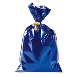 Bolsa de regalos, brillante, color azul, 20 x 35 cm - 0