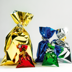 Bolsa de regalos, brillante, color azul, 20 x 35 cm - 3