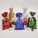 Bolsa de regalos, brillante, color azul, 20 x 35 cm - 1