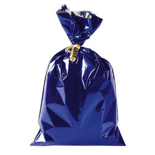 Bolsa de regalos, brillante, color azul, 20 x 35 cm