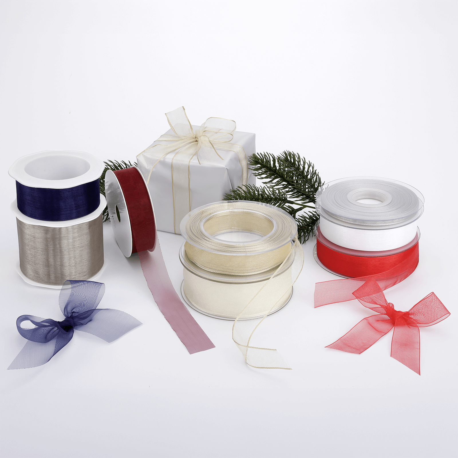 Chiffonband 25 mm, 25 m, creme - 2 Chiffonband 25 mm, 25 m, creme - 2