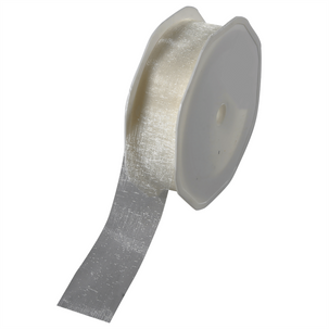 Ruban crêpe de Chine 25 mm, 25 m, crème