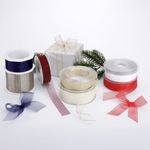 Chiffonband 70 mm, 25 m, creme - 2