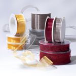 Chiffonband 70 mm, 25 m, gold - 3