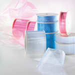 Chiffon ribbon white width 38 mm - 1