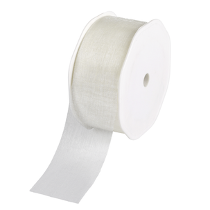 Chiffon ribbon, width 38 mm, pearly white