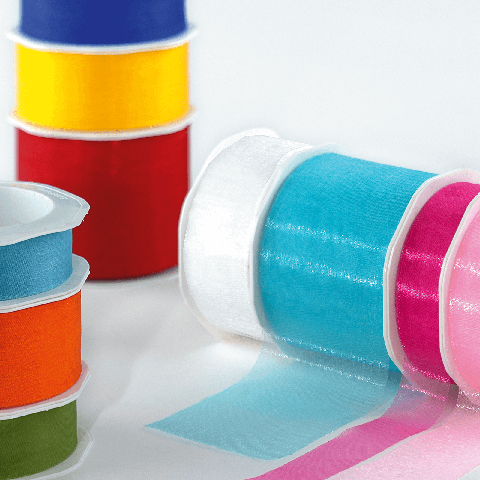 Chiffon ribbon pink width 38 mm - 2 Chiffon ribbon pink width 38 mm - 2