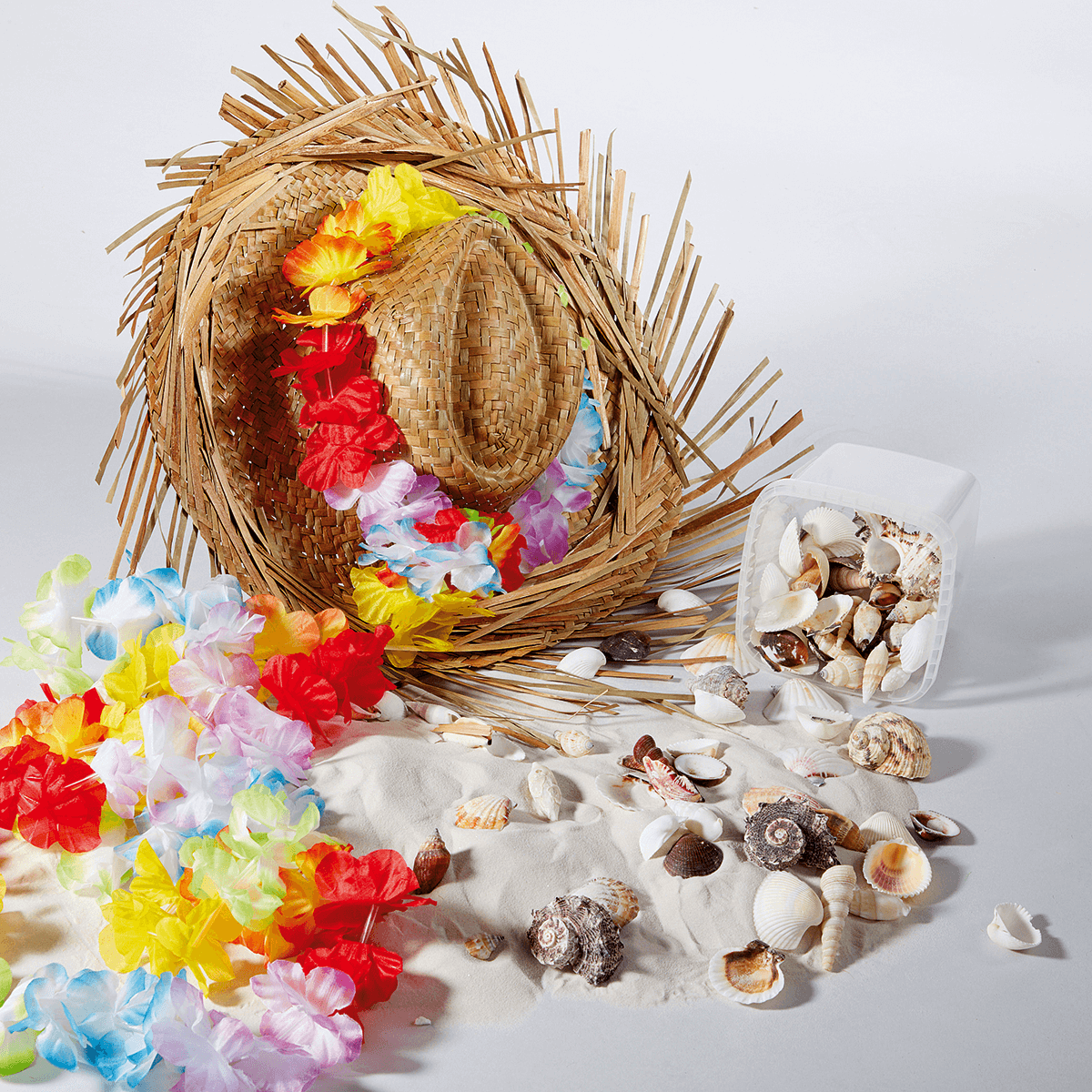 Sombrero de paja decorativo, natural, Ø 40 cm - 5