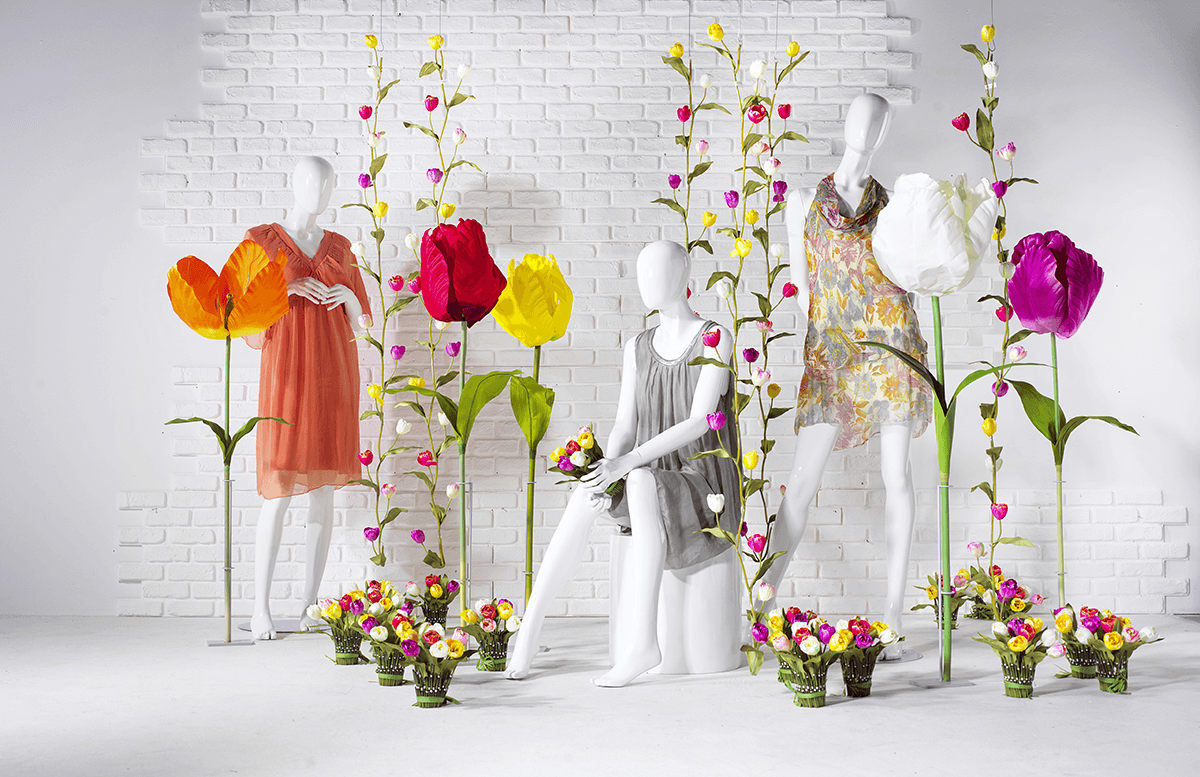 Tulipe artificielle jaune, 140 cm - 6