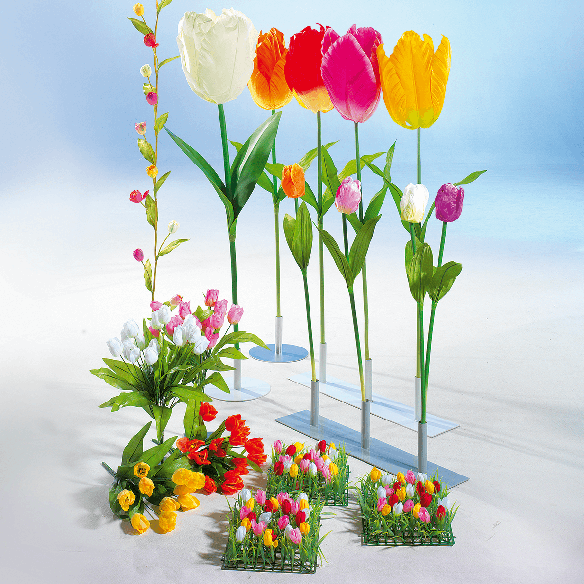 Tulipán gigante artificial rosa, 140 cm - 3