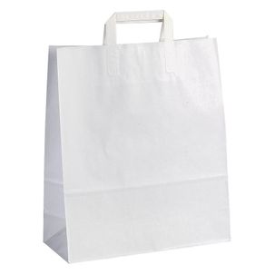 Paper tote bag, white, size 3: 42 x 32 + 14 cm