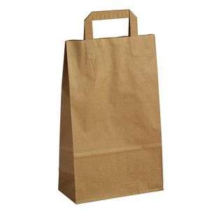 Paper tote bag, brown, size 2: 36 x 22 + 10 cm