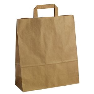 Paper tote bag, brown, size 3: 42 x 32 + 14 cm