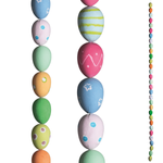 Chaîne d'œufs de Pâques déco motifs multicol., 180 cm - 0