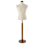 Maniquí de costura de hombre, busto de 65 cm, color crudo/nuez - 0