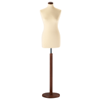 Maniquí de costura de mujer, busto de 72 cm, color crudo/nuez - 0